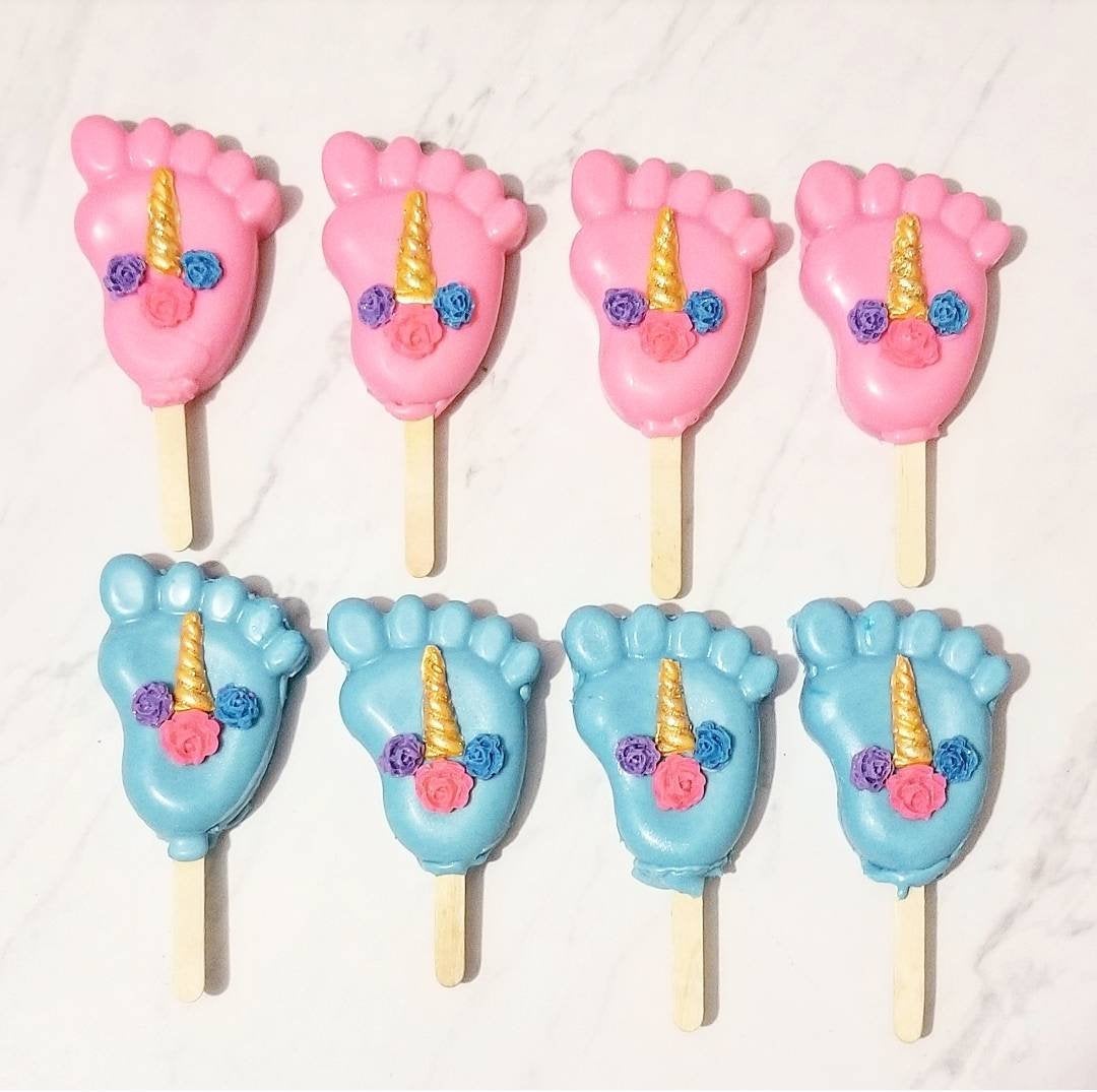 Gender Reveal Cakesicle Foot Cakesicle Baby Shower Cakepop